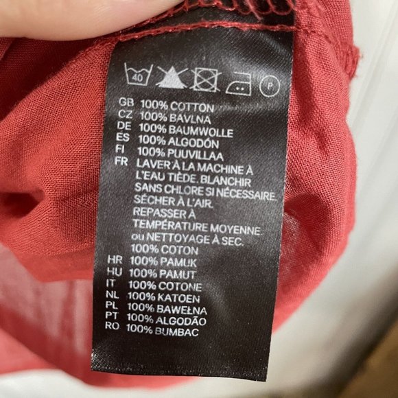 H&M Shirt Womens 2 Mauve Pink Button Down Lightweight‎ Top Cotton Semi Sheer - Picture 8 of 12